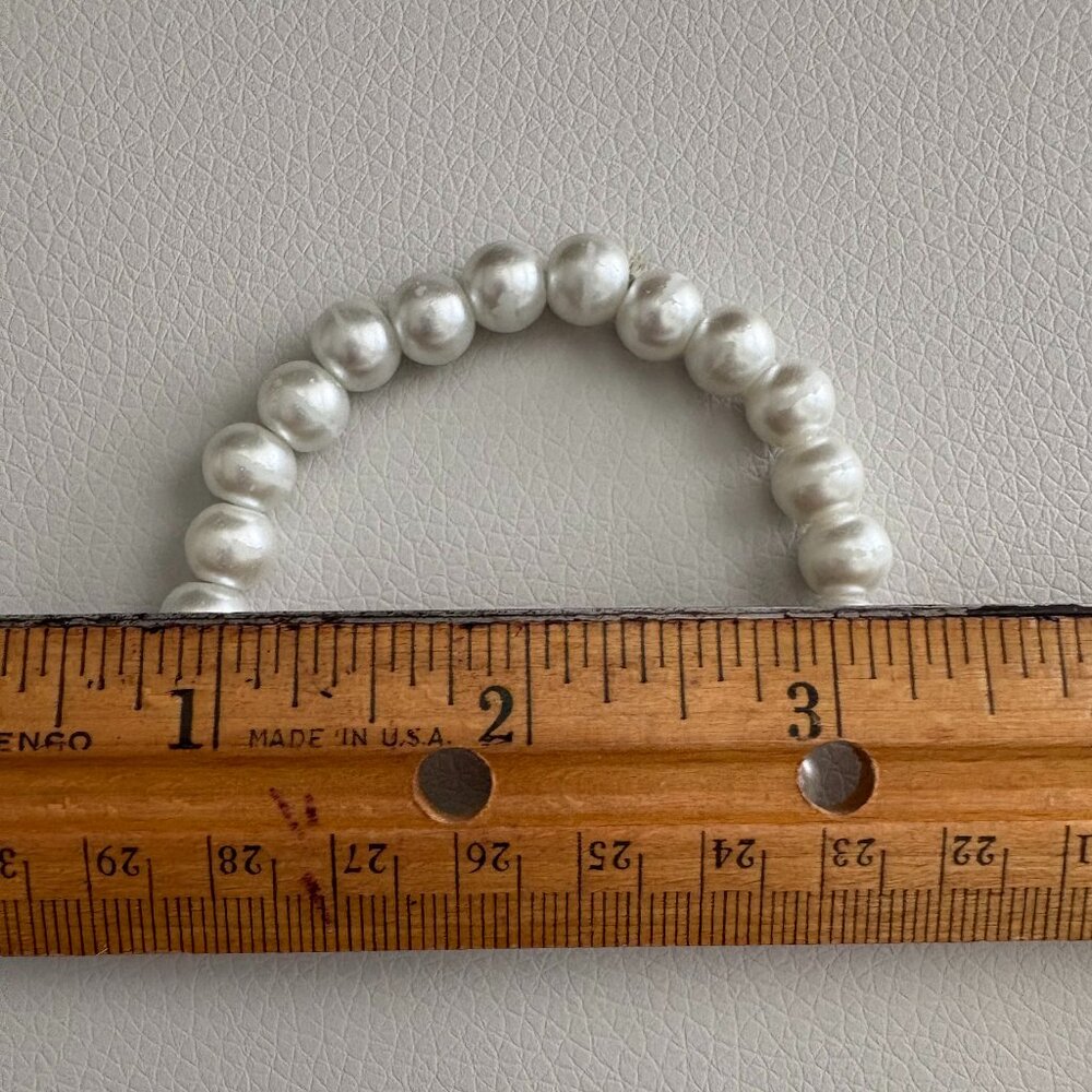 Multistrand White Acrylic and Glass Faux Pearl Necklace, Bracelet and Earrings - Picture 4 of 7